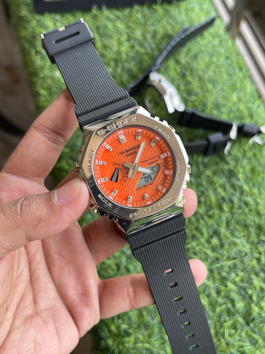 RC Casiio G-Shok GM-2100 Metal Fusion Analog-Digital Series (orange dial)