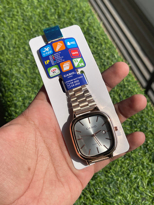 RC Casiio Classic Copper with white Dial Quartz Watch