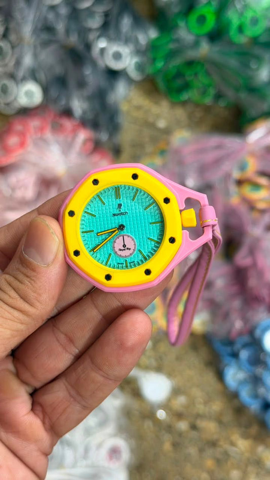 RC Swaatch × AP Royal Pop Edition Keychain Watch – Bubblegum Pop Edition