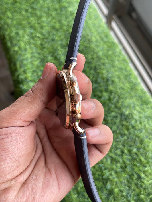 RC Fossiil Style Blue Leather Classic Watch