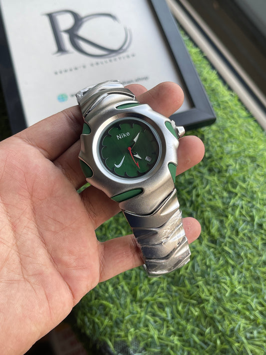 RC Nikee Sport Analog Watch – Silver & Green Dial