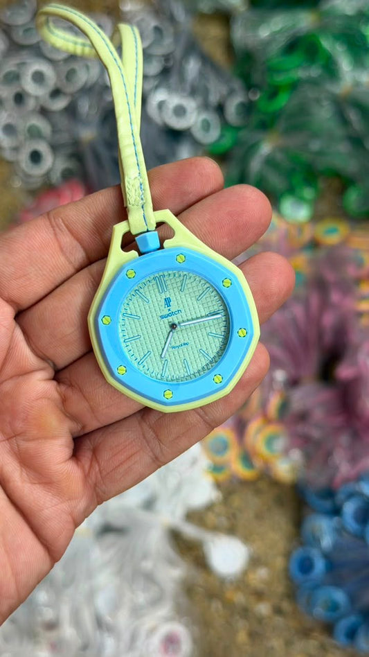 RC Swaatch × AP Royal Pop Edition Keychain Watch – Mint Frost Edition