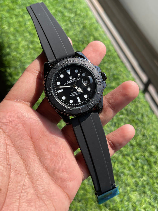 RC RLX Oyster Perpetual Date – Blackout Diver Style (Custom Black Edition)