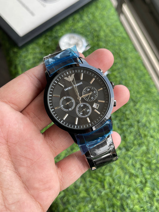 RC Emporiio Armanii Chronograph Classic Dial Premium Watch (Full black)