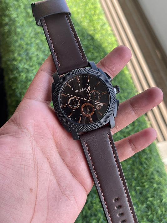 RC Fossiil Chronograph leather LUXURY PREMIUM WATCH