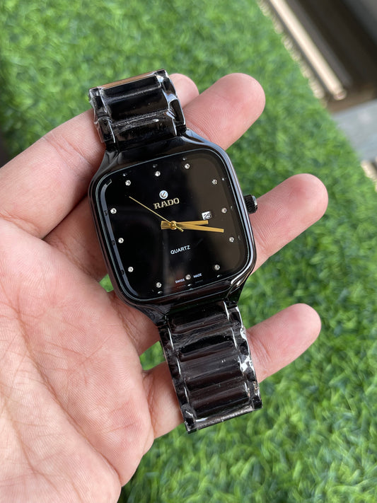 RC RAADO Premium Square Ceramic Black Dial Watch