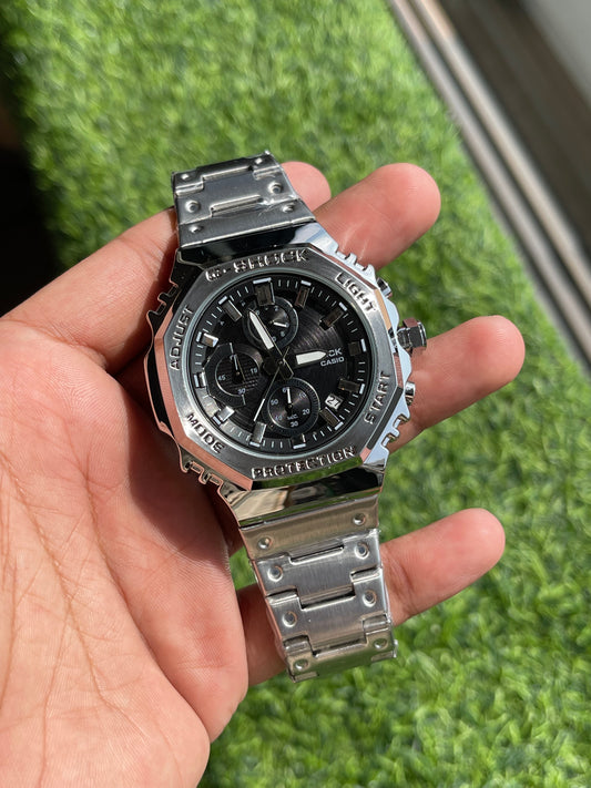 RC Casiio G-Shok Full Metal Silver Chronograph Men’s Watch