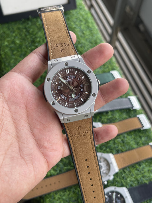 RC Hublt Classic Fusion Skeleton Quartz – Brown Dial & Tan Leather