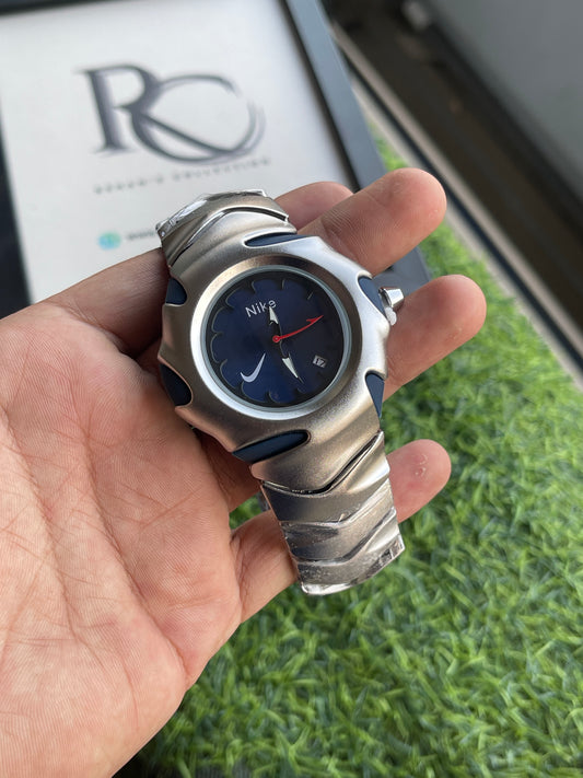 RC Nikee Sport Analog Watch – Silver & Dark Blue Dial