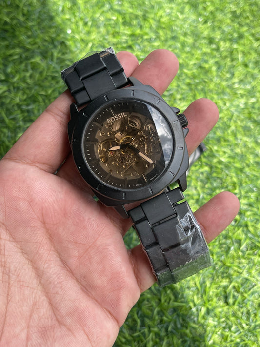RC Fossiil Chronograph Skeleton Automatic – Black Edition