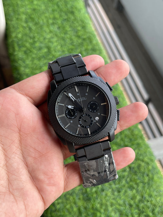 RC Fossiil Full Black Chronograph Watch