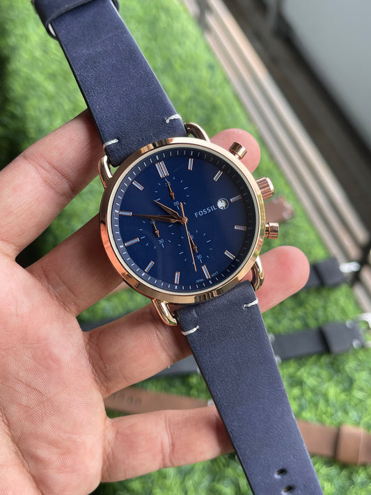 RC Fosil commuter leather premium watch