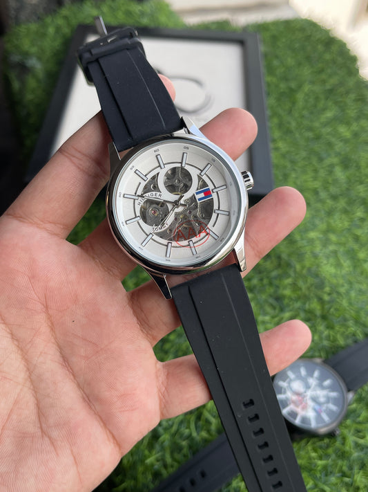 RC X Tommyy Hiilfiger Automatic Skeleton Watch