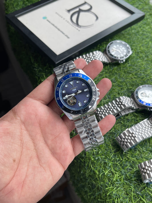 RC X Seiiko 5 Open Heart GMT Automatic – Stainless Steel Collection