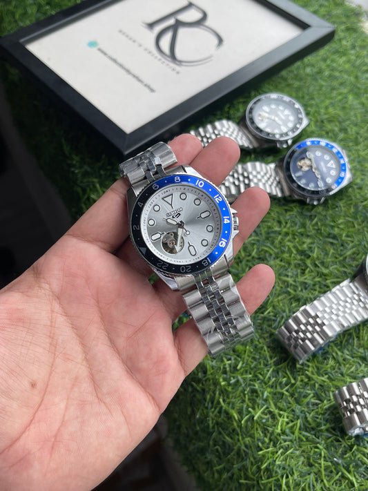 RC X Seiiko 5 Open Heart GMT Automatic – Stainless Steel Collection