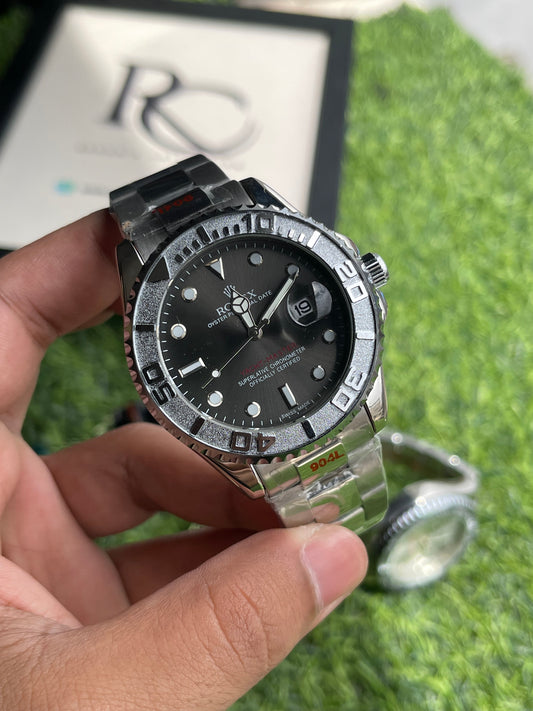RC RLX Yacht-Master Silver with black Edition