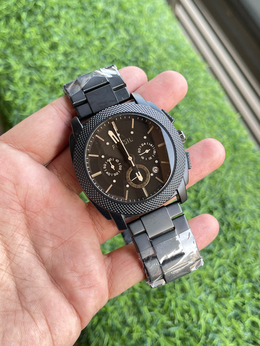 RC Fossiil Black Stainless Steel Chronograph Men’s Watch