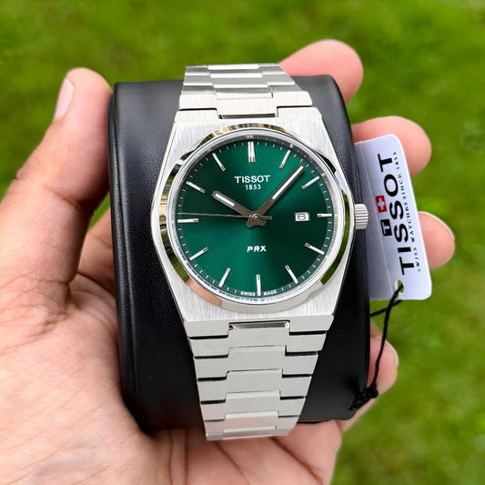 RC Tisst PRX Emerald Green Dial – Silver Stainless Steel Quartz Edition