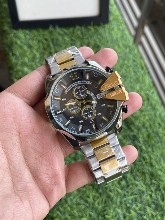 RC Diiesel Mega Chief Chronograph Steel Edition (2 ton silver/gold-black)