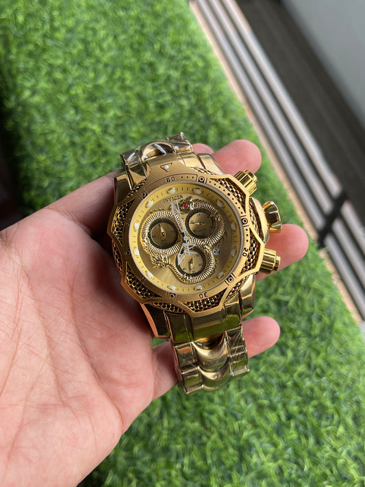 RC Inviicta Gold Chronograph Men’s Luxury Watch
