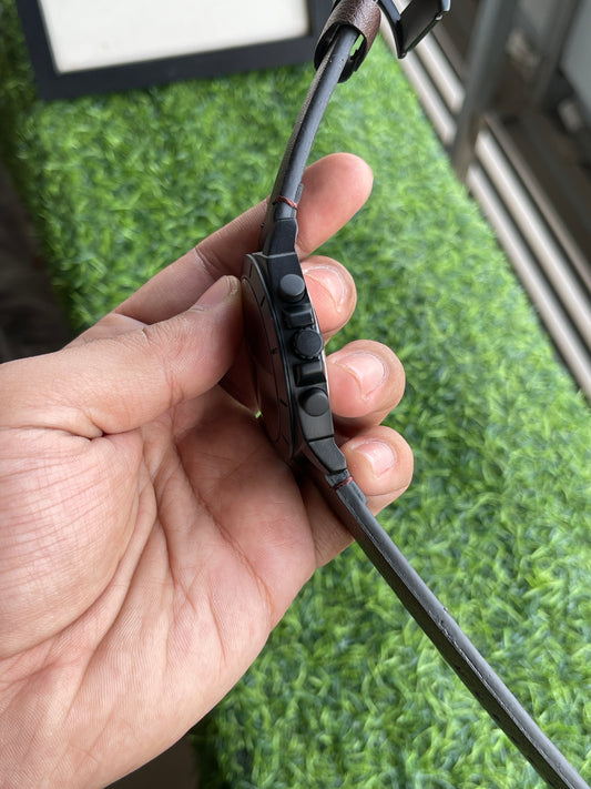 RC Fossiil Chronograph β Black & Brown Leather Edition