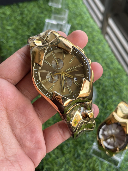 RC Diiesel Gold Tone Gold Dial Watch