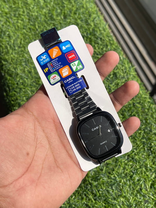 RC Casiio Classic Full Black Quartz Watch