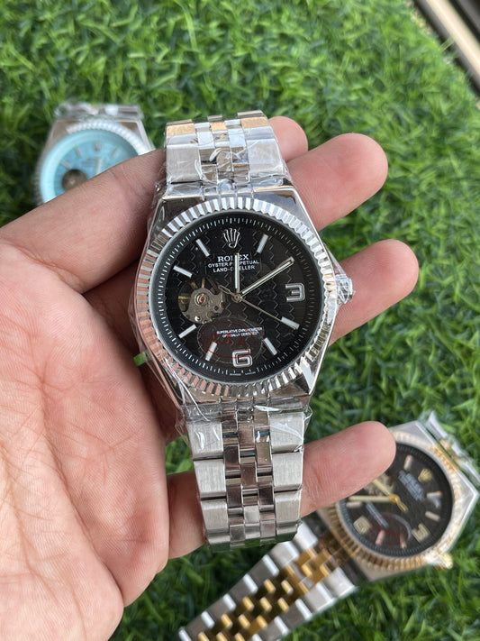 RC RLX Land-Dweller Automatic – Black Honeycomb Dial (Open Heart Edition)