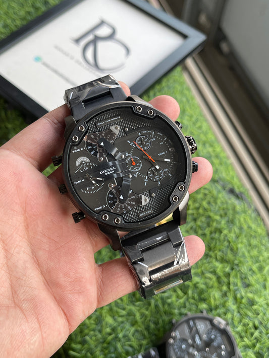 RC Diiesel Mega Chief Dual-Time Chronograph β Black Stainless Steel Edition