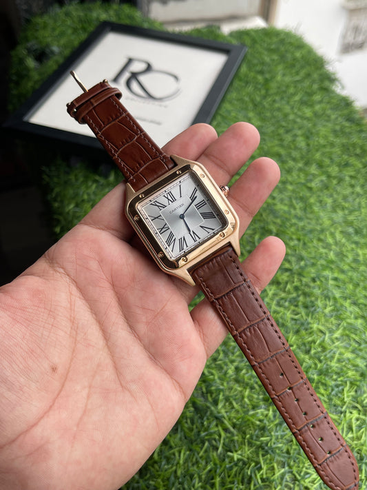 RC X Cartiier Santos-Style Square Luxury Watch