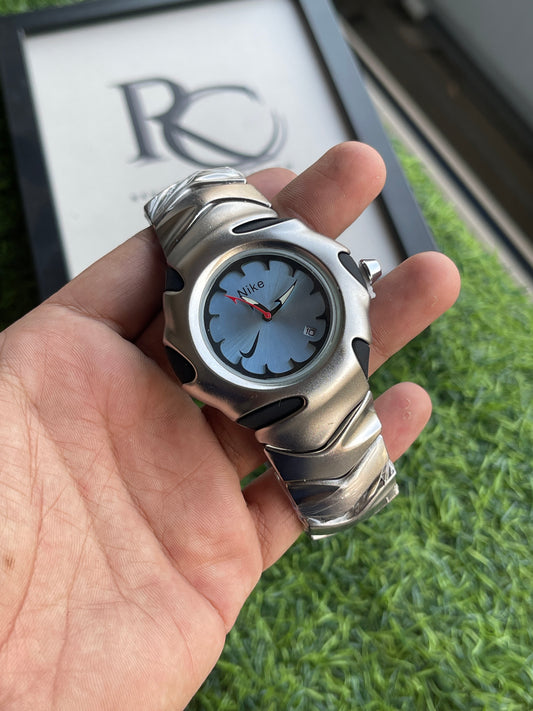 RC Nikee Sport Analog Watch – Silver & Ice Blue Dial