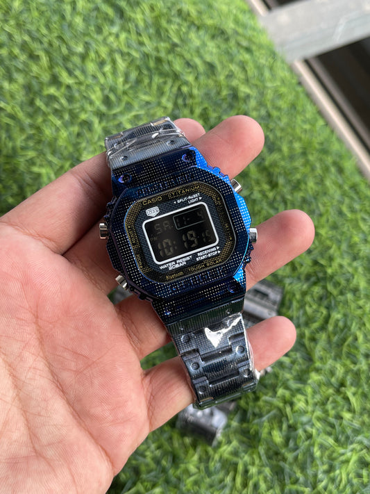 RC CASIIO G-SHOK GMWB-5000 Titanium Digital Watch – Blue Carbon Pattern Edition