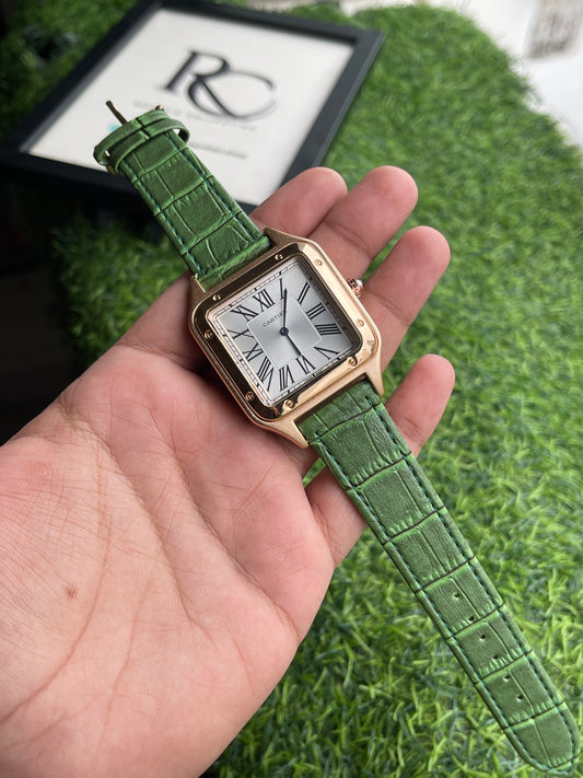 RC X Cartiier Santos-Style Square Luxury Watch