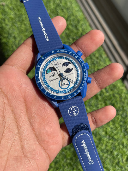 RC x Swatch MoonSwatch “Neptune” Blue Chronograph