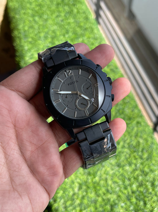 RC Fossiil Nate Chronograph Black Stainless Steel Men’s Watch