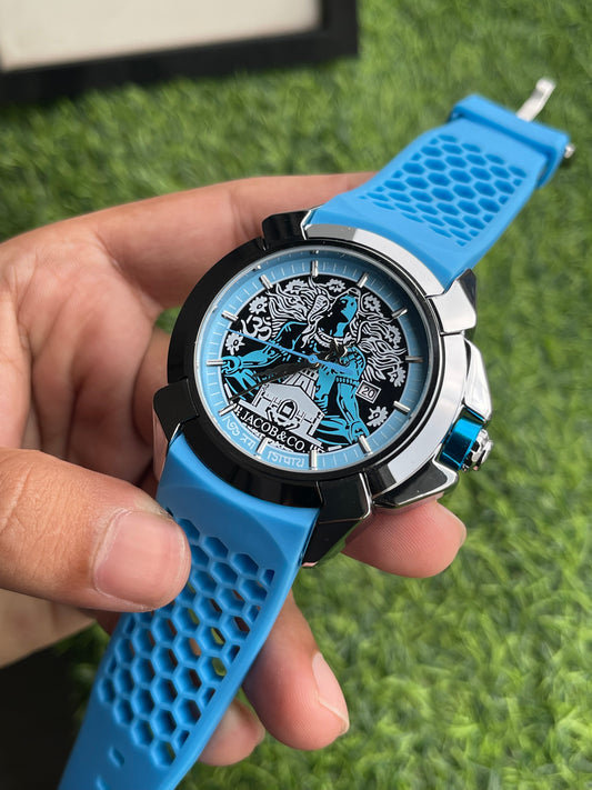 RC X Jaacob & Co. Shivaa Edition β Blue Perforated Strap