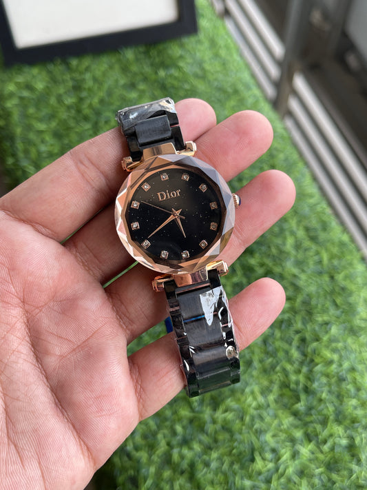 RC Diior Crystal Edge Black Dial Watch
