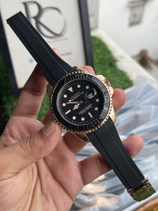 RC X Seiiko Marine Black Rose Gold Premium Silicone Edition