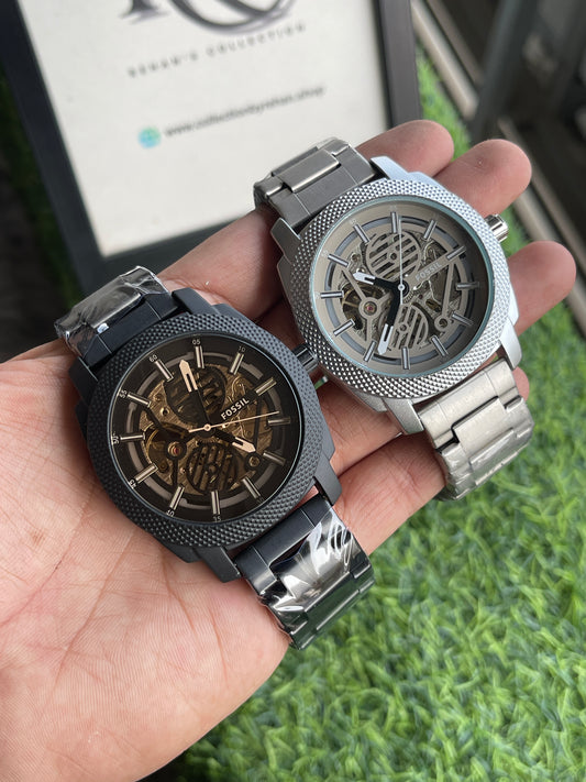 Fossiil Silver Skeleton Automatic Watch