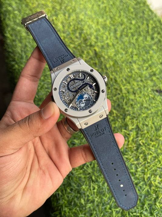RC X Hublt Big Bang Skeleton Moonphase Snake edition Luxury Watch with Premium Leather Strap