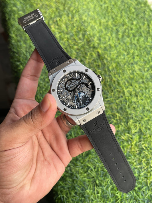 RC X Hublt Big Bang Skeleton Moonphase Snake edition Luxury Watch with Premium Leather Strap