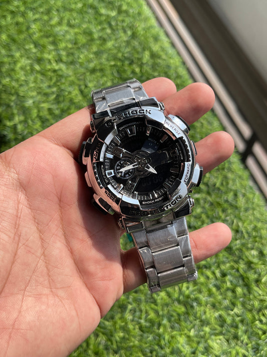 RC Casiio G-Shok Silver Chronograph Steel Edition