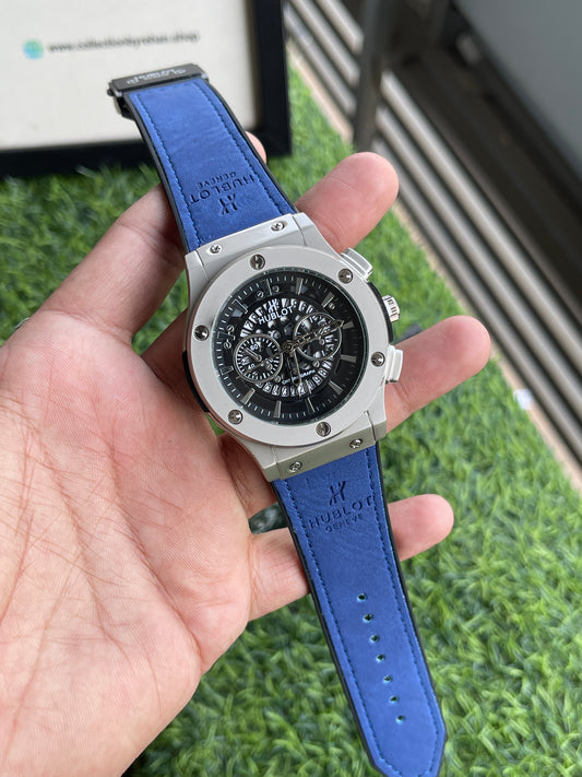 RC Hublt Classic Fusion Chronograph – Silver Case Blue Strap Edition
