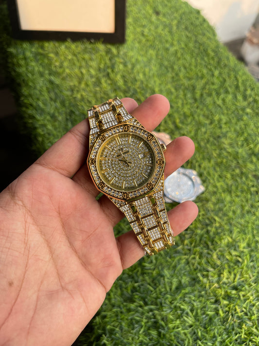 RC X Audemars Piiguet Royal Oak Diamond Edition – Premium Quartz Watch with Crystal-Studded Bracelet