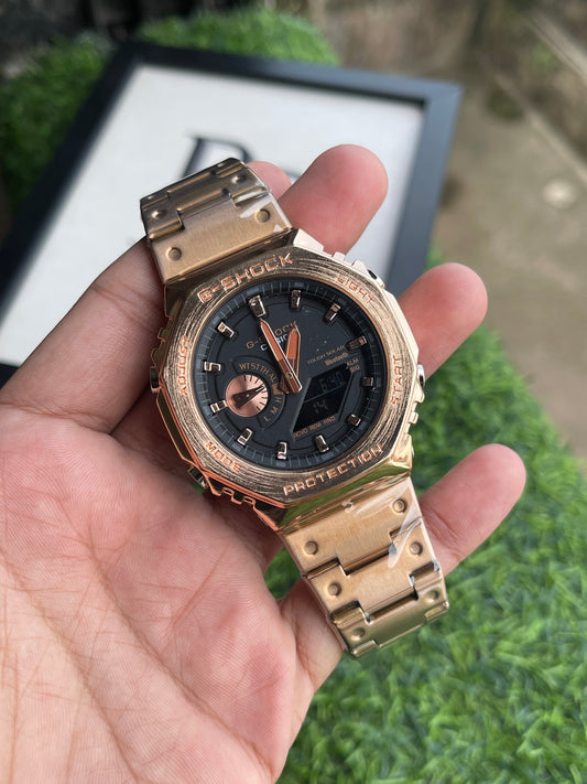 RC Casiio G-Shok CasiOak Rose Gold Analog-Digital Quartz Watch – Premium Metal Edition