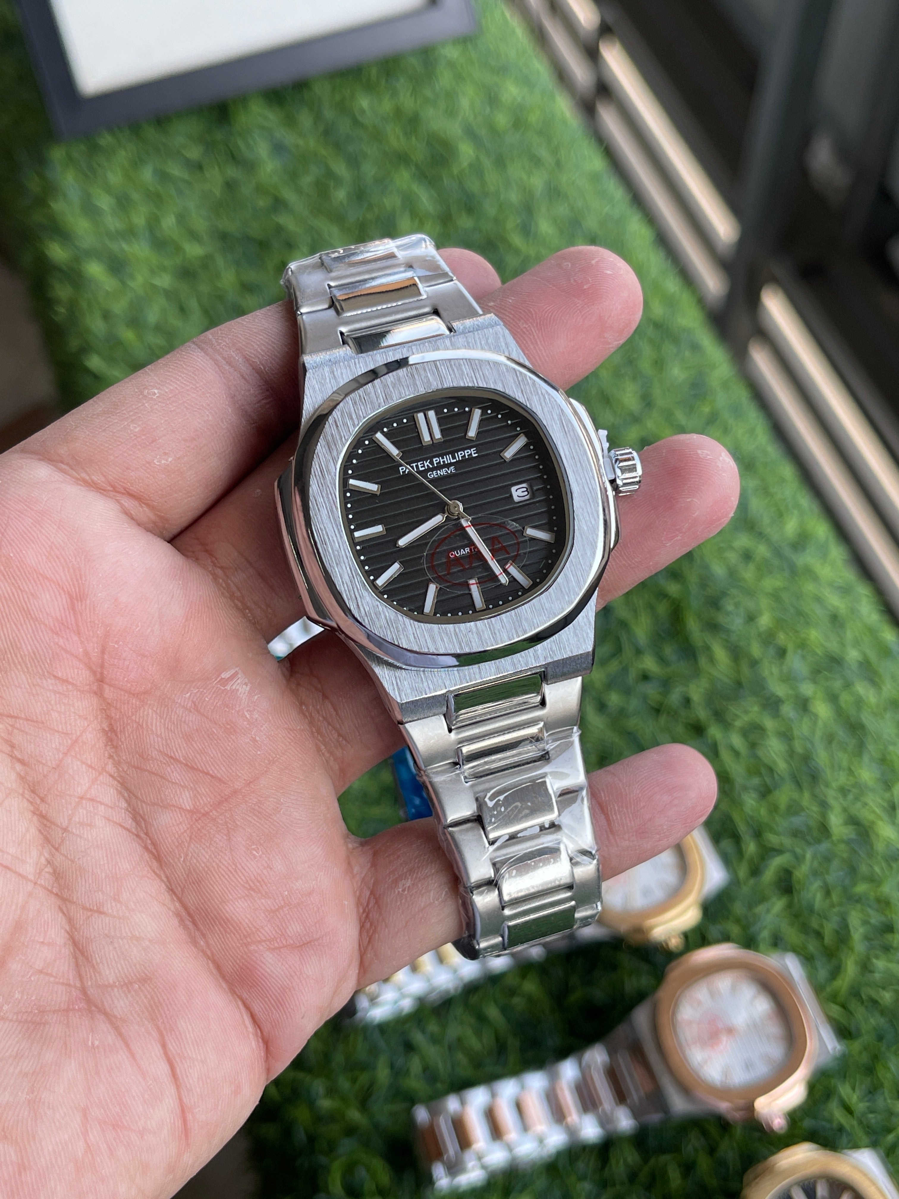 RC Patek Stainless Steel Luxury Watch – Black Dial – Rehan's Collection
