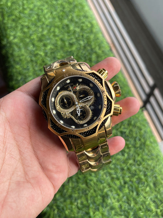 RC Inviicta Gold Chronograph Men’s Luxury Watch