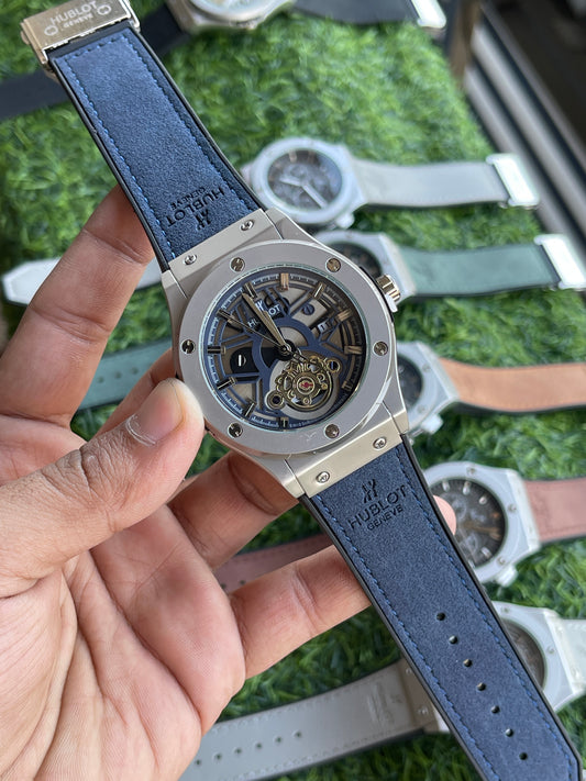 RC Hublt Skeleton Quartz – Blue Strap