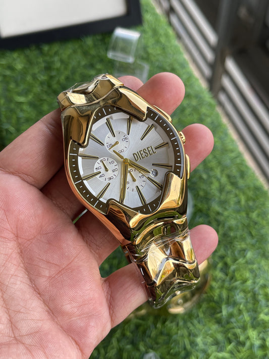 RC Diiesel Gold Tone White Dial Watch