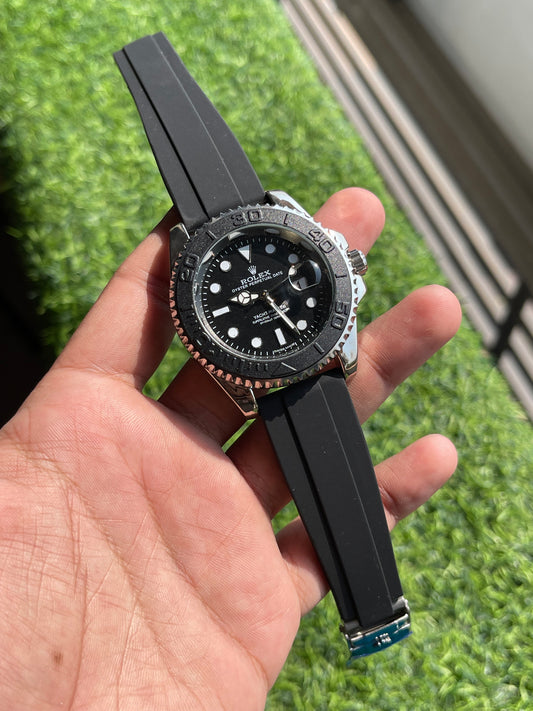 RC RLX Oyster Perpetual Date – Black & Silver Marine Sport Edition